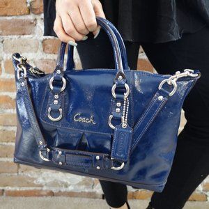 Blue Patent Leather Coach Purse